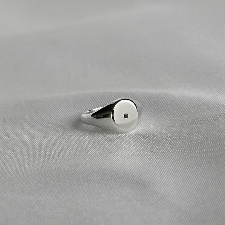 Oval Signet Single Stone Ring
