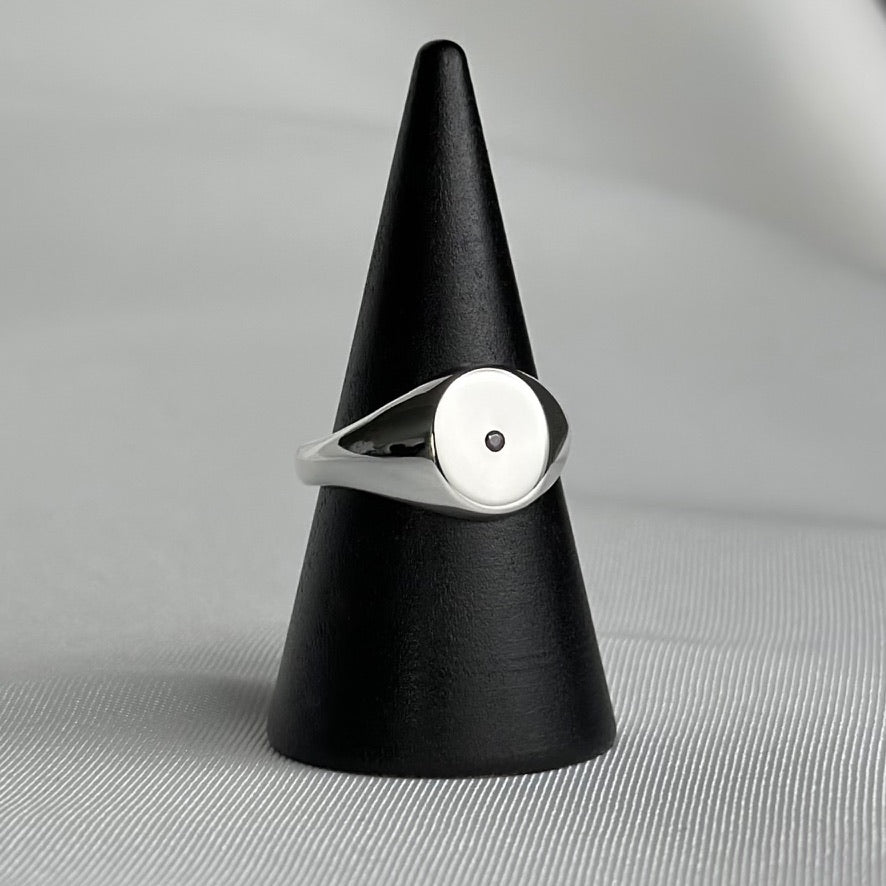 Oval Signet Single Stone Ring