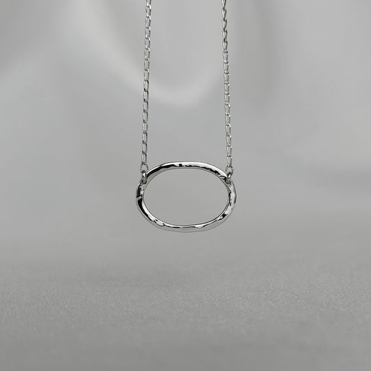 Hammered Oval Necklace