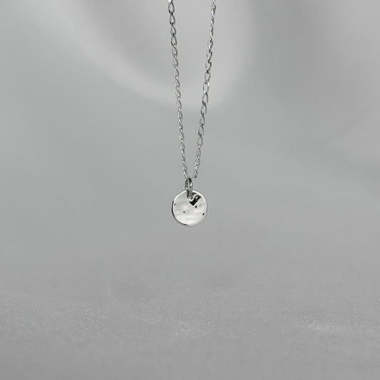 Mini Hammered Circle Necklace