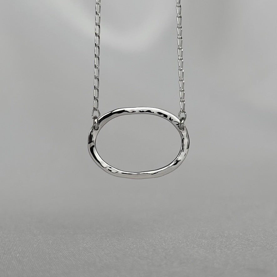 Hammered Oval Necklace