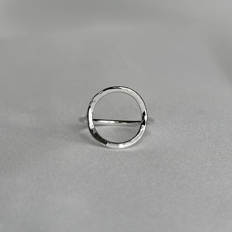 Agape Hammered Circle Ring